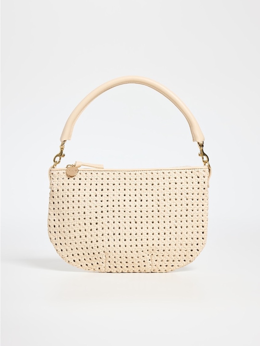 Clare V Petit Moyen Messenger in Cream Rattan